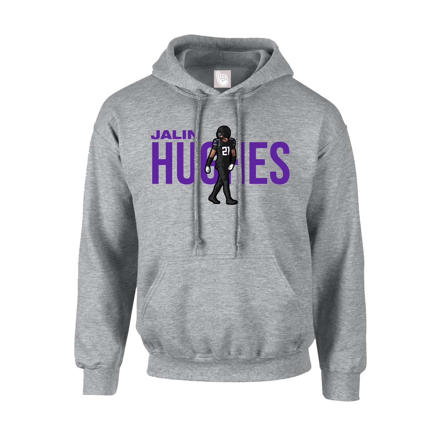 Hoodie — Player Name in Grey