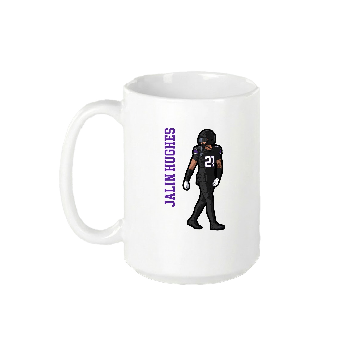 15oz Coffee Mug — Name Vertical in White