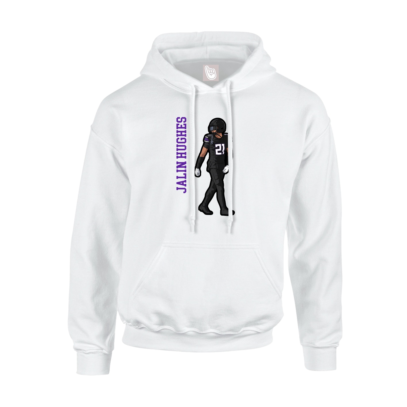 Hoodie — Name Vertical in White