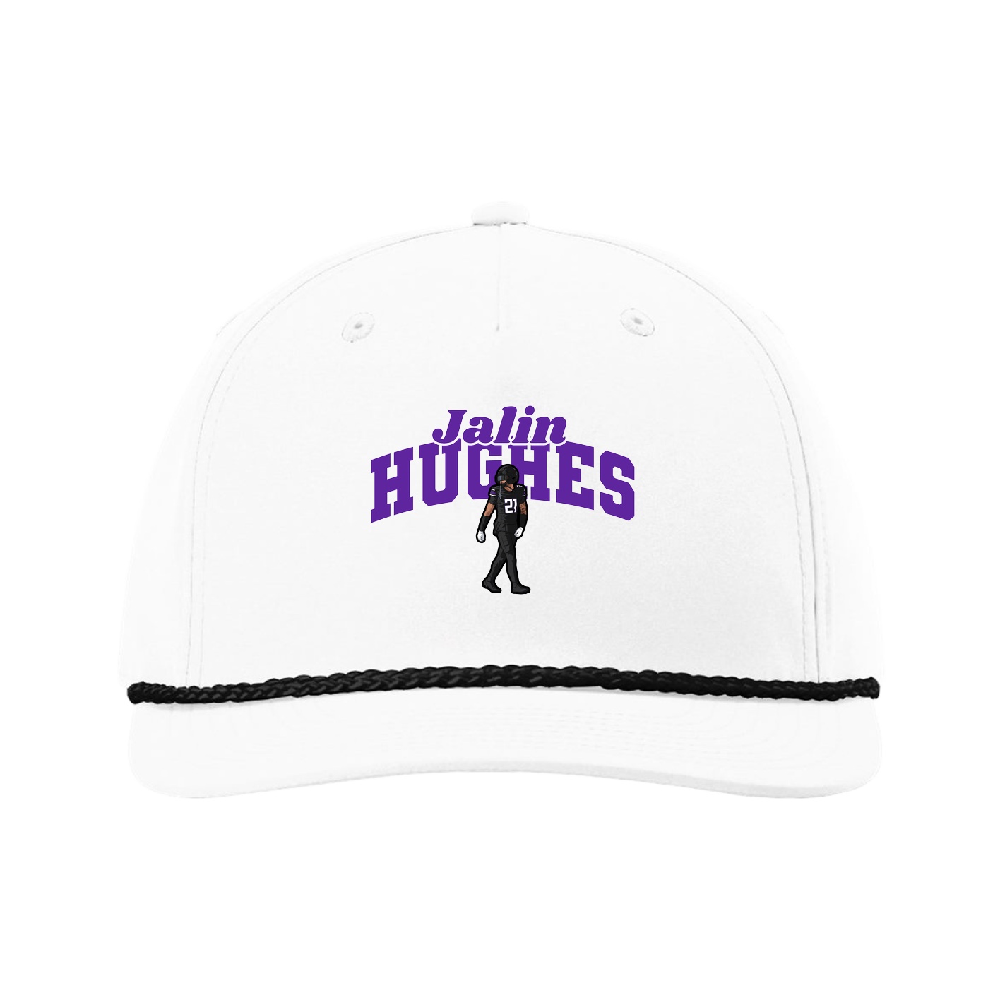 Five-Panel Classic Rope Cap — Signature Arch in White