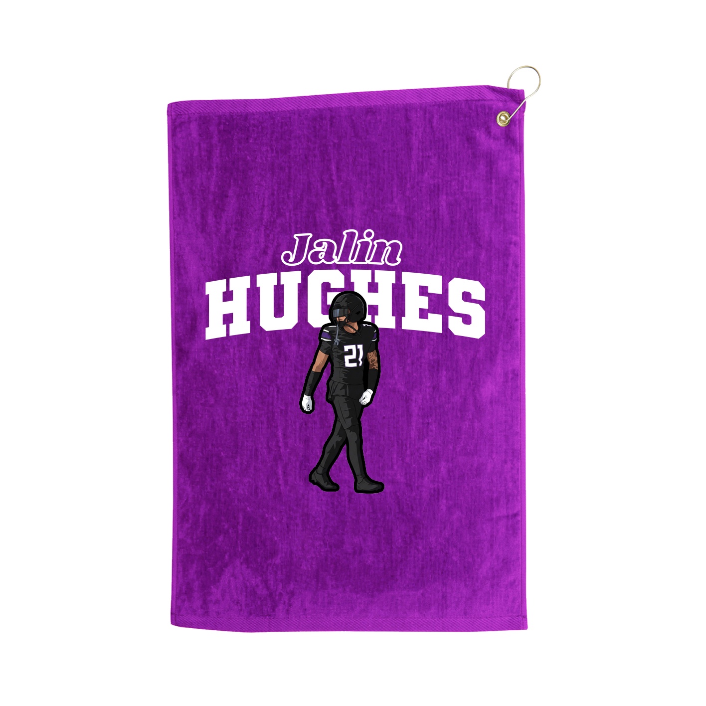 Golf Towel — Name Arch in Purple