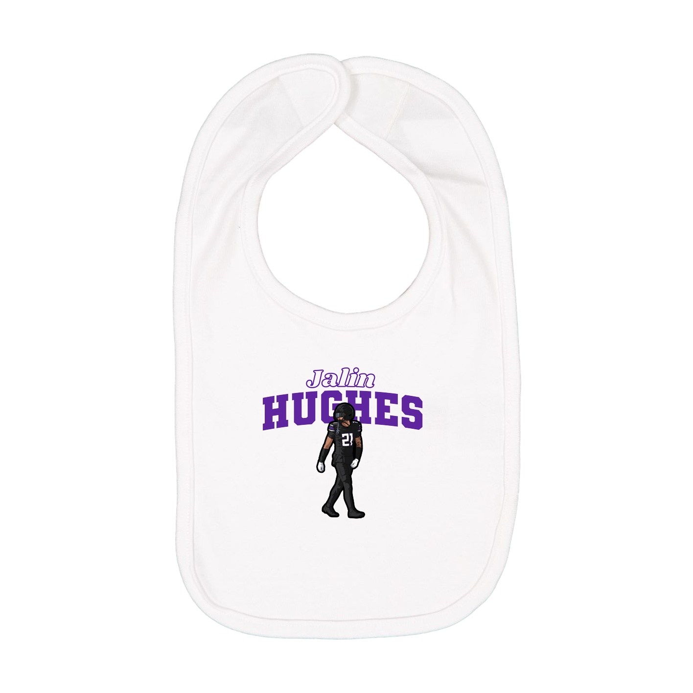 Infant Bib — Name Arch in White
