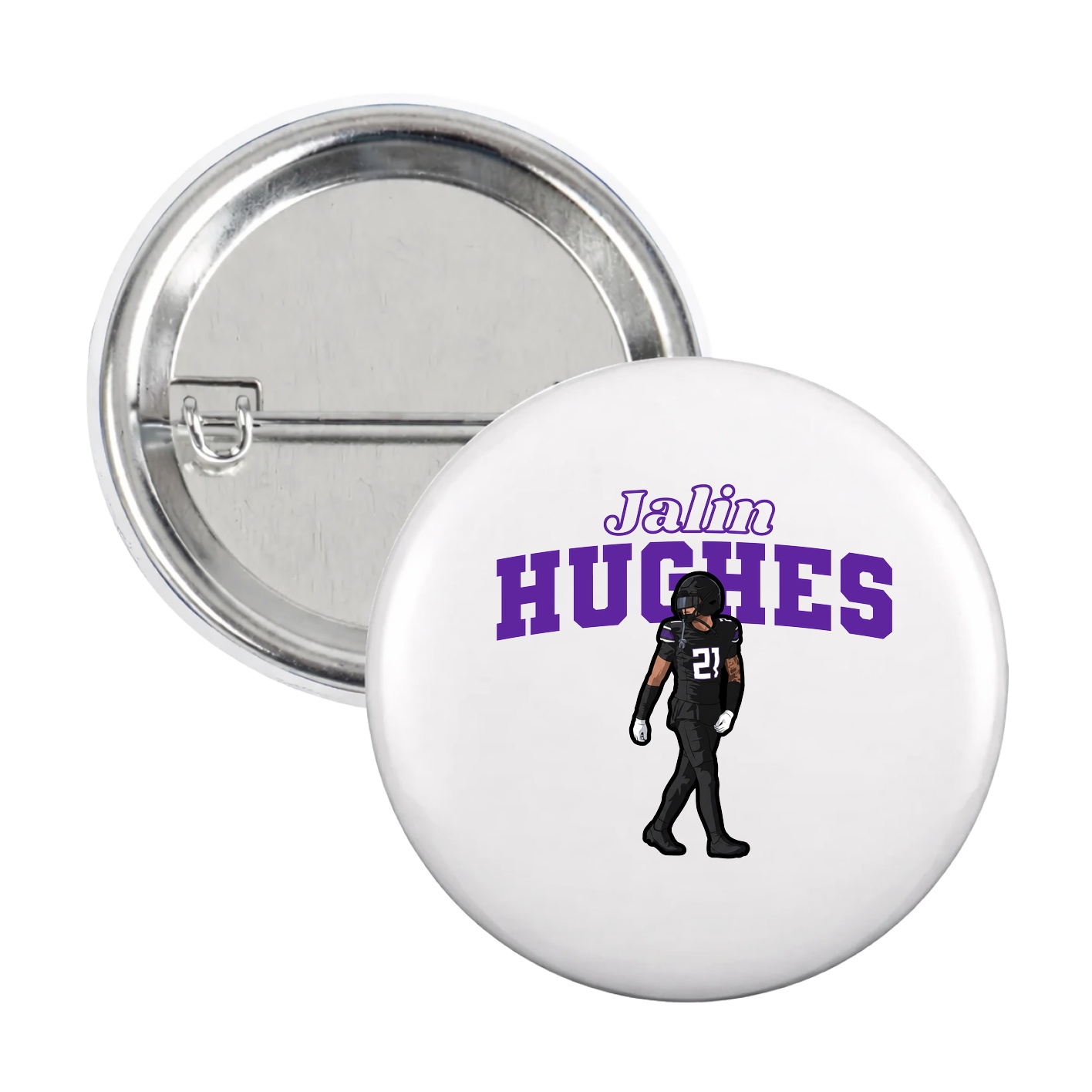 Game Day Button — Name Arch in White