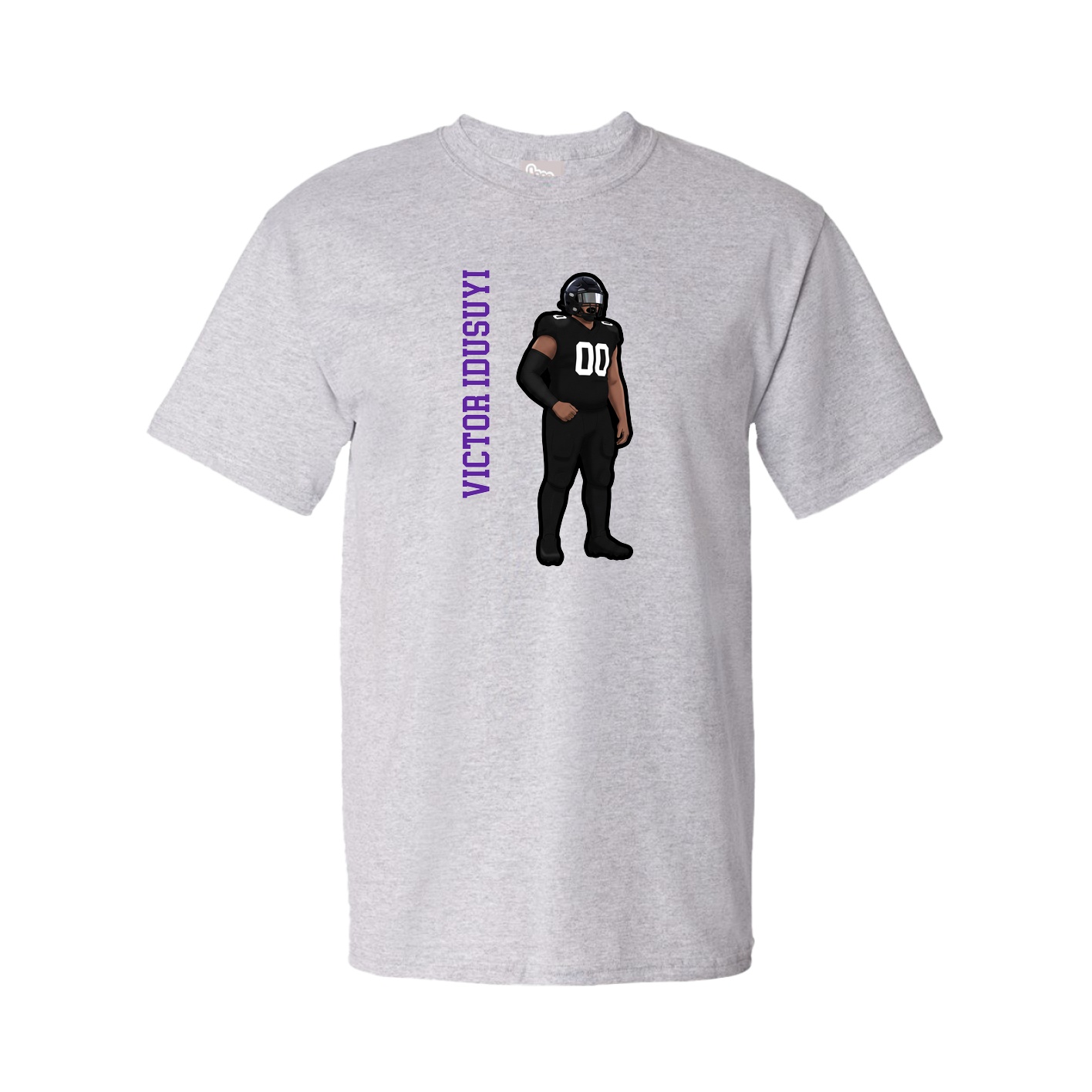 Tee — Name Vertical in Grey