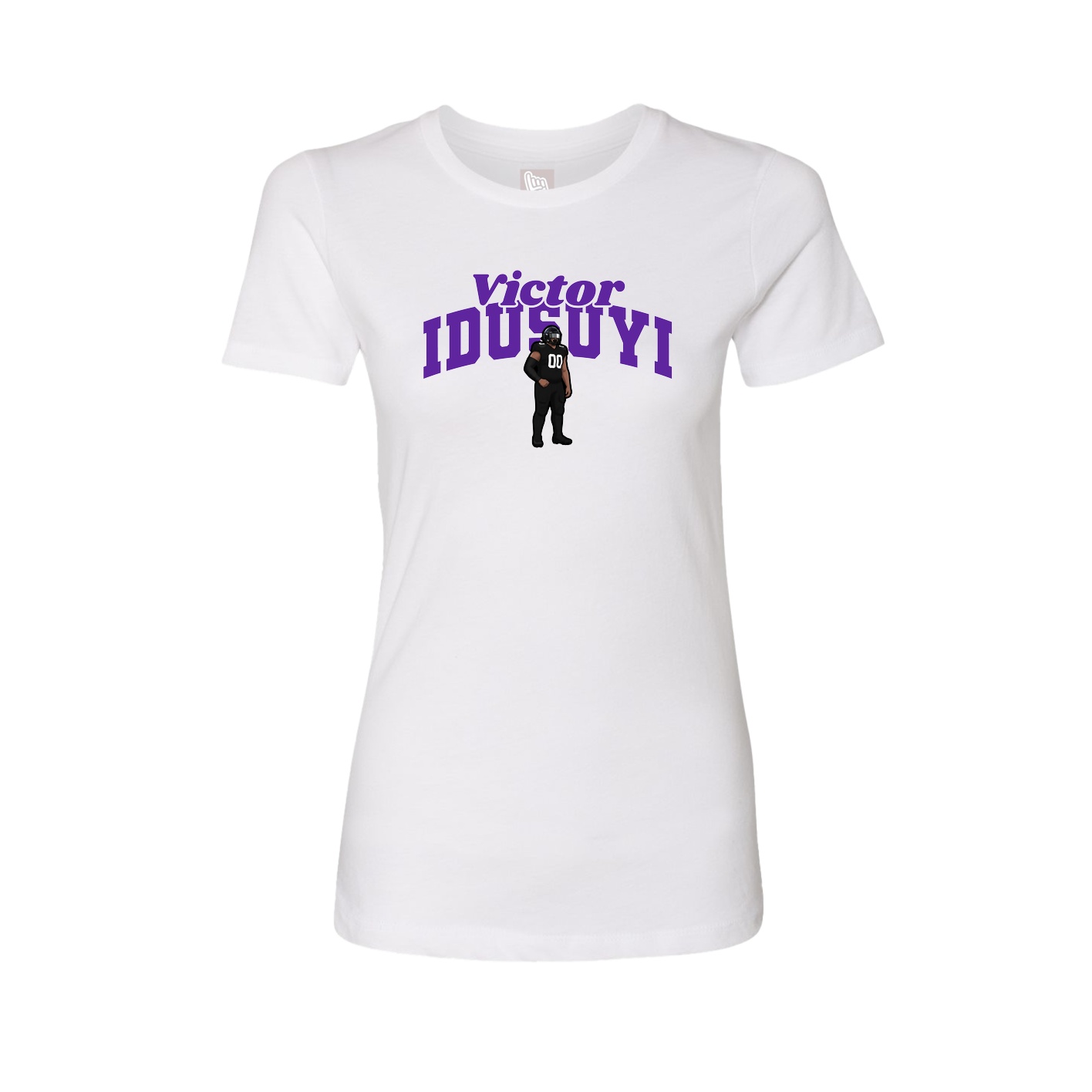 Fitted Women's Tee — Signature Arch in White