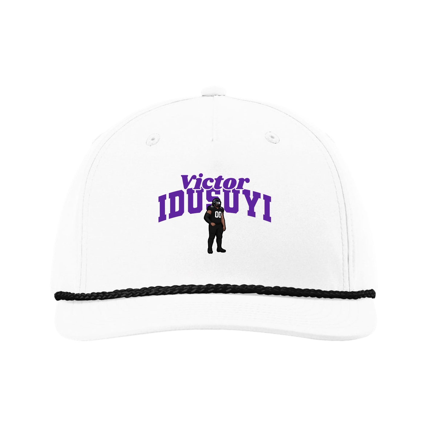 Five-Panel Classic Rope Cap — Signature Arch in White