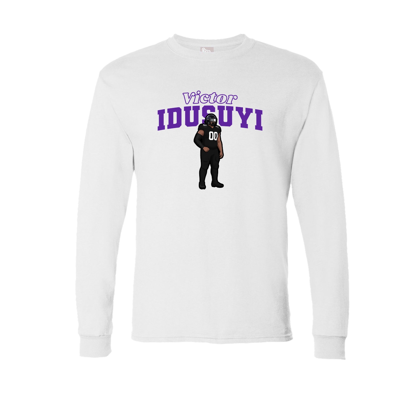 Long Sleeve Tee — Name Arch in White