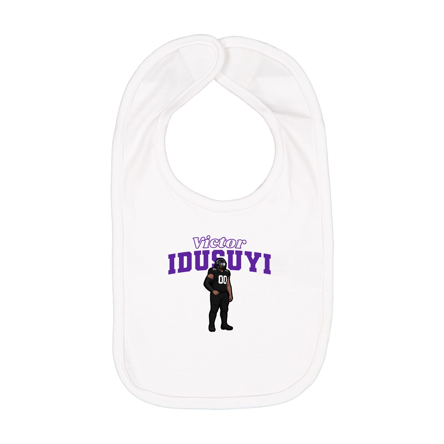 Infant Bib — Name Arch in White