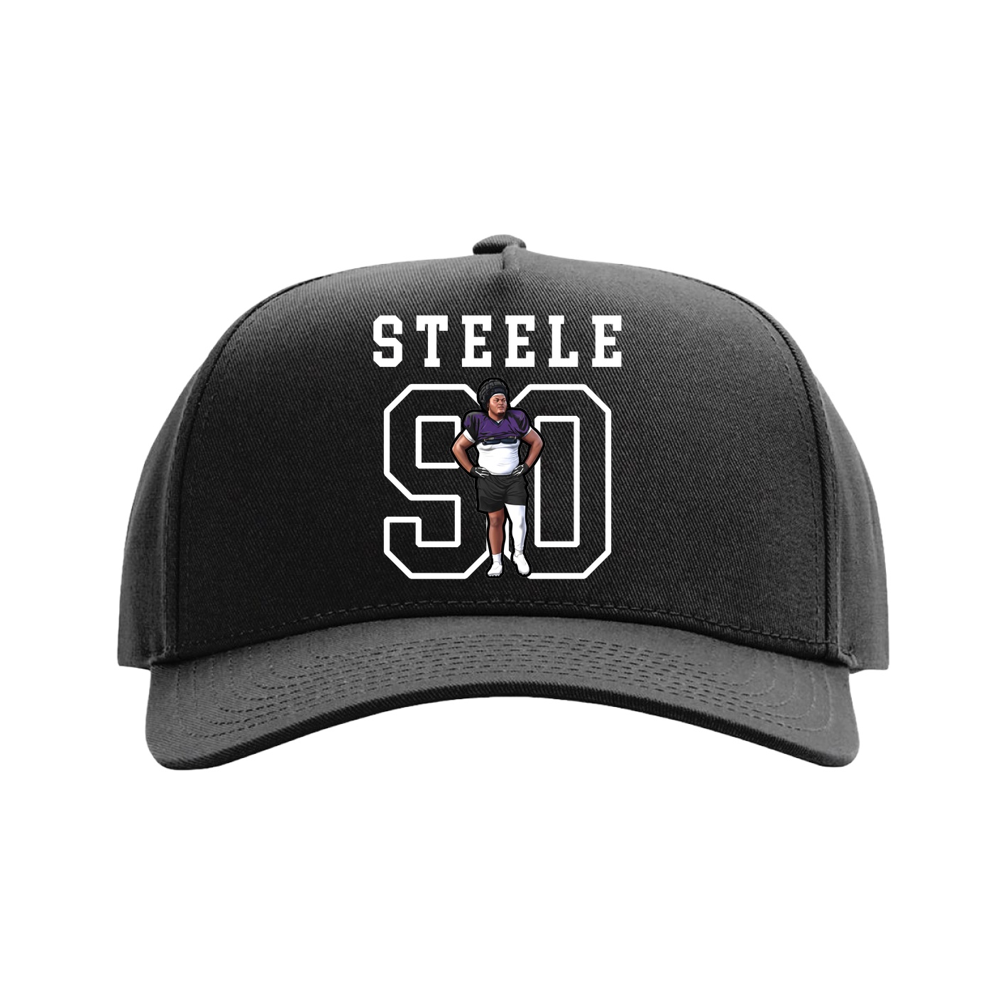 Full Fabric Five-Panel Champ Cap — Shirsey in Black