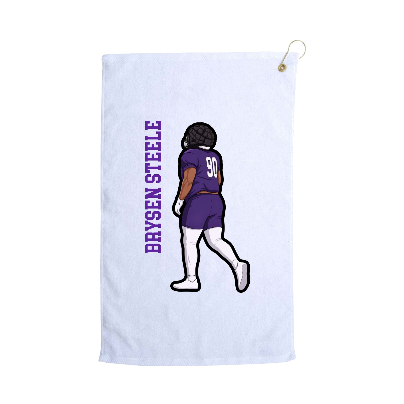 Golf Towel — Name Vertical in White