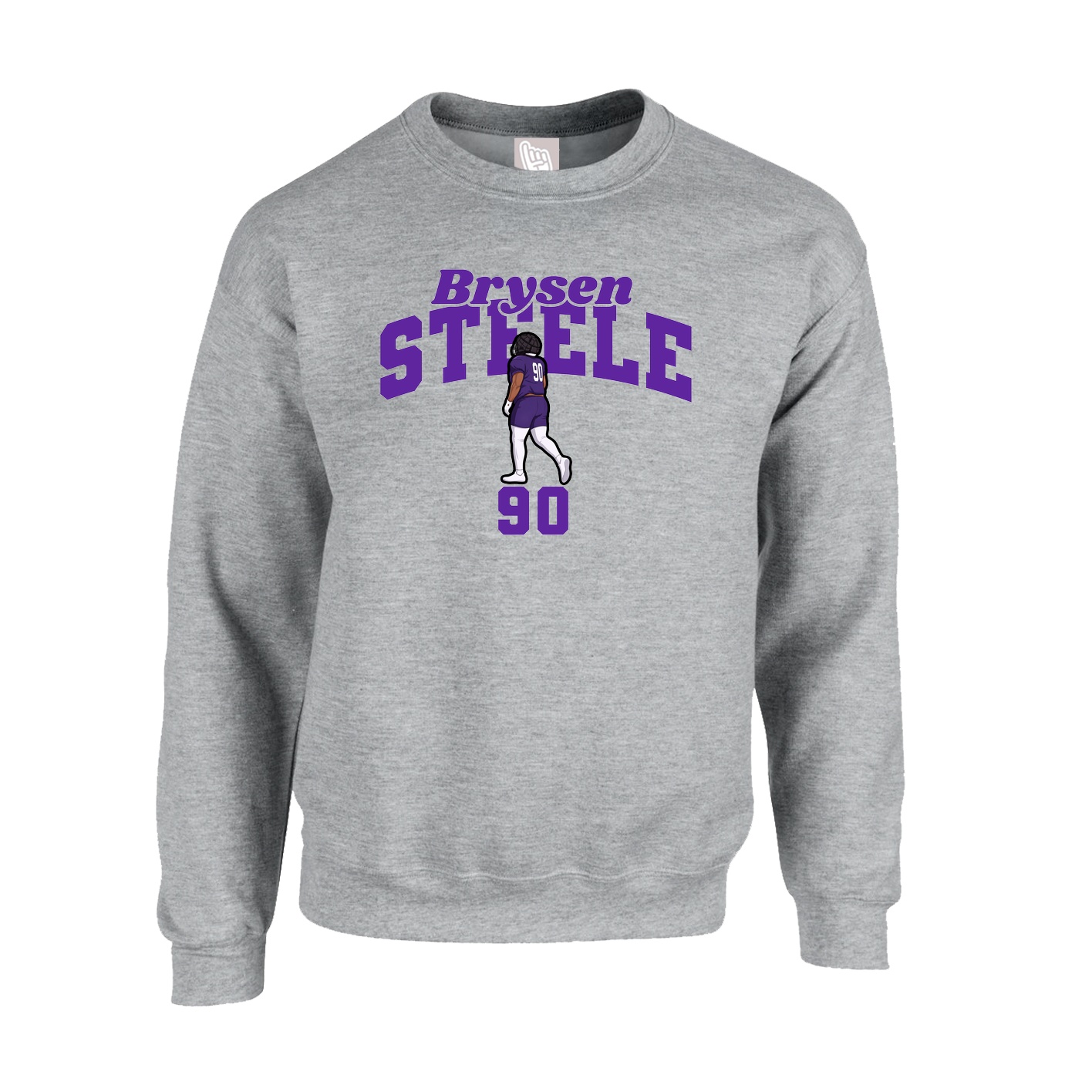 Fleece Crew — Signature Arch in Grey