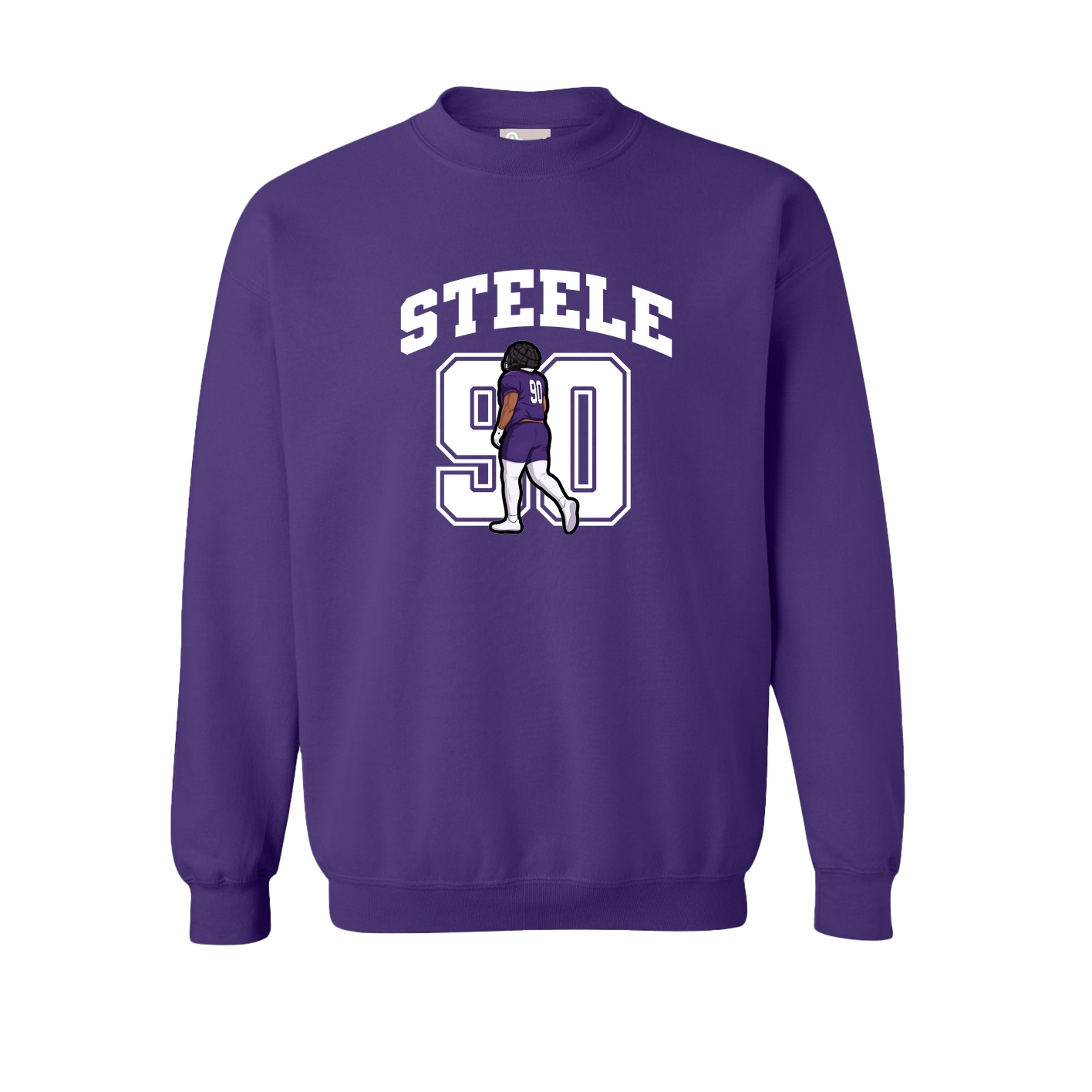 Fleece Crew — Number in Purple