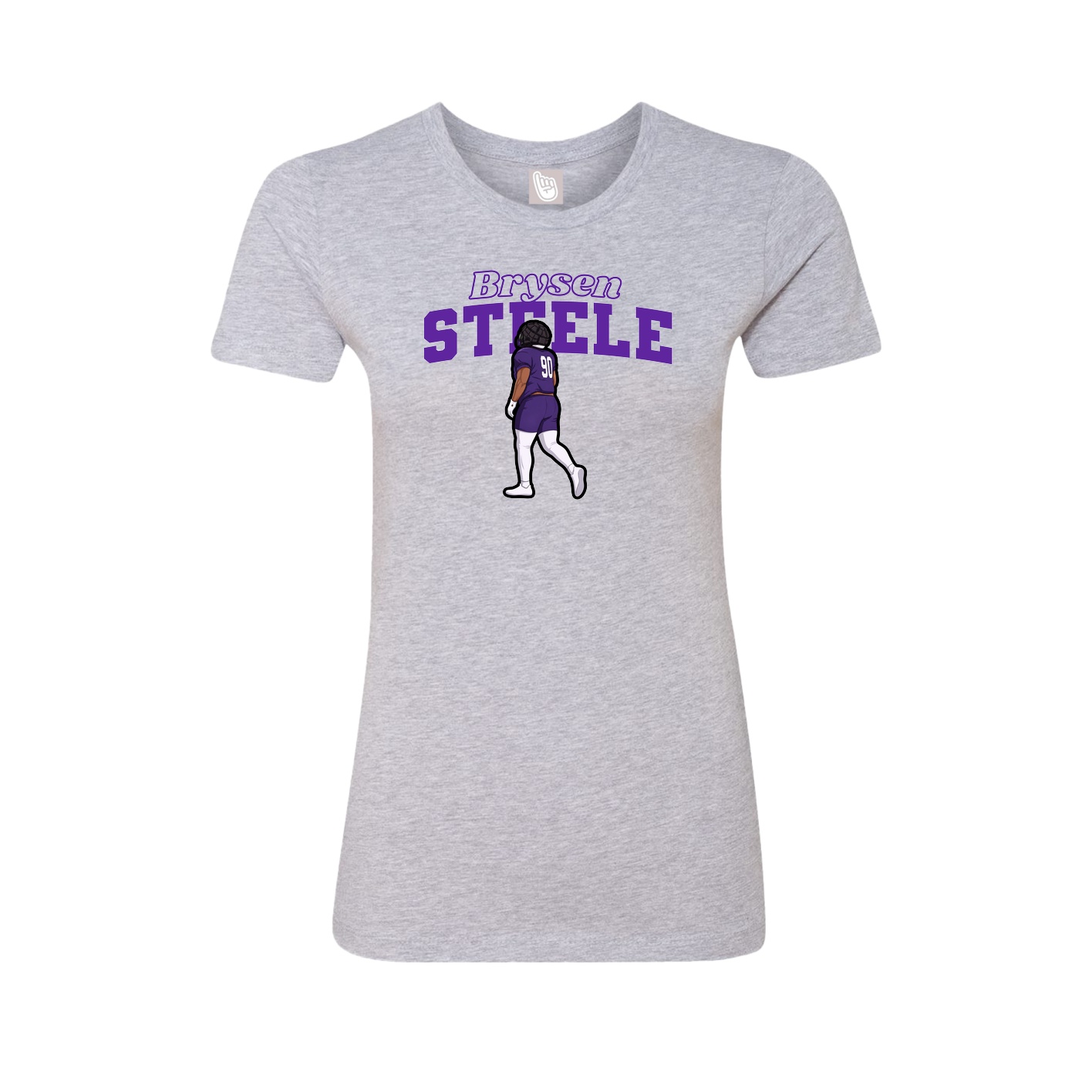 Fitted Women's Tee — Name Arch in Grey