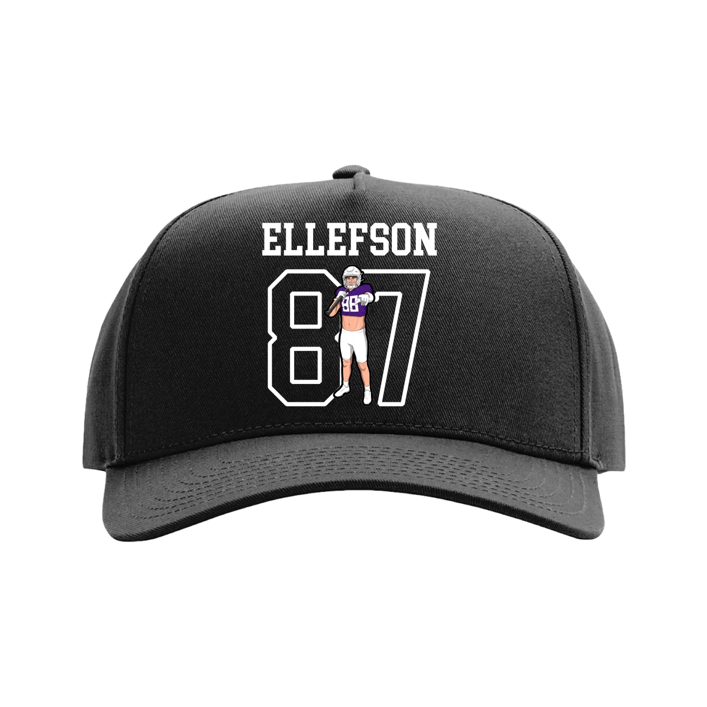 Full Fabric Five-Panel Champ Cap — Shirsey in Black