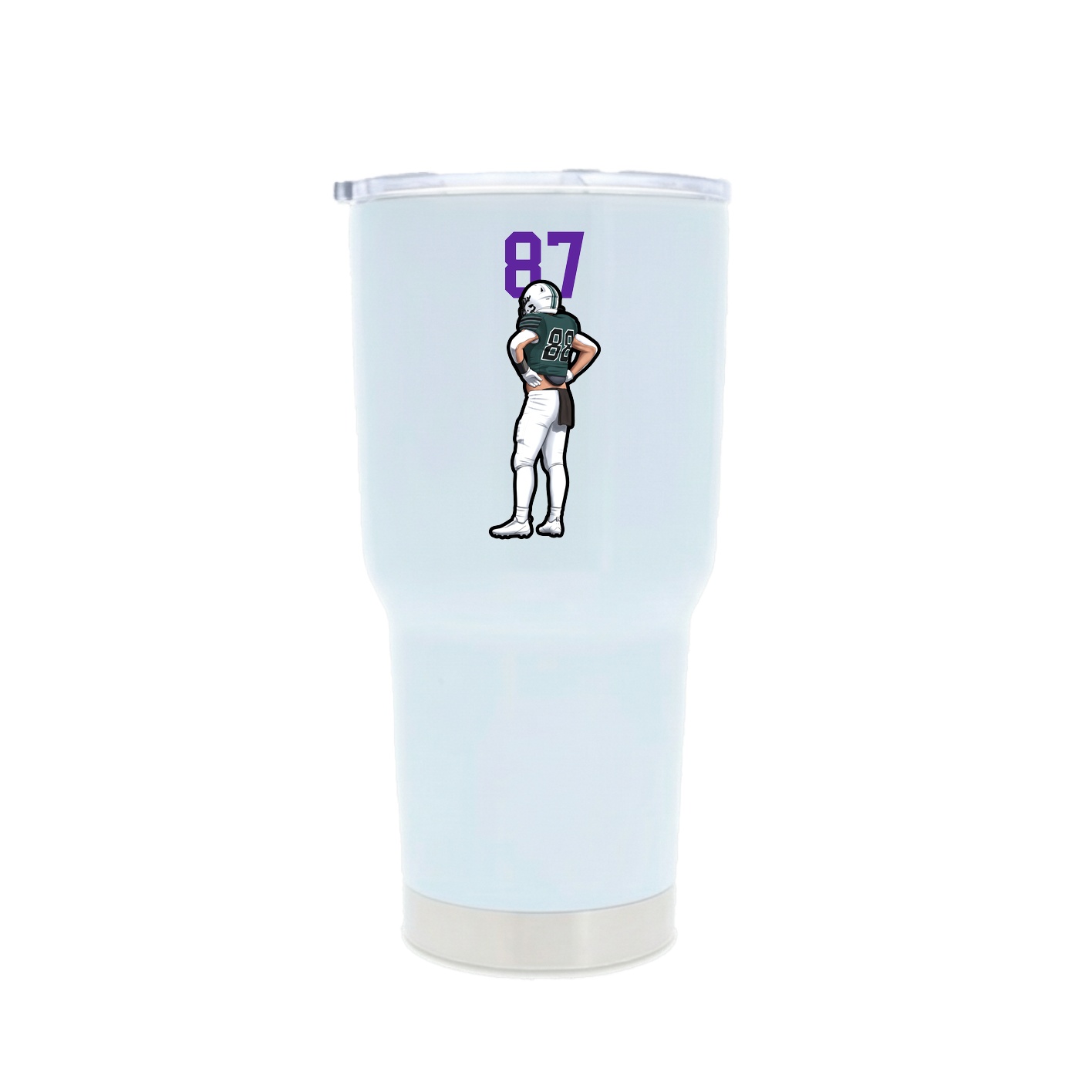 30oz Stainless Steel Tumbler — Number Top in White