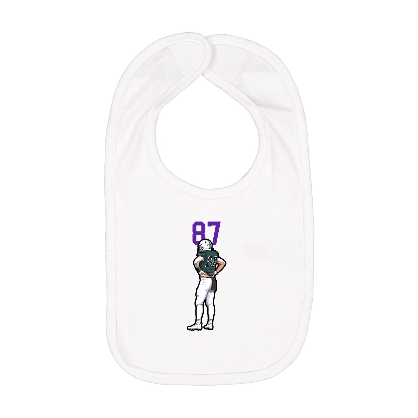 Infant Bib — Number Top in White