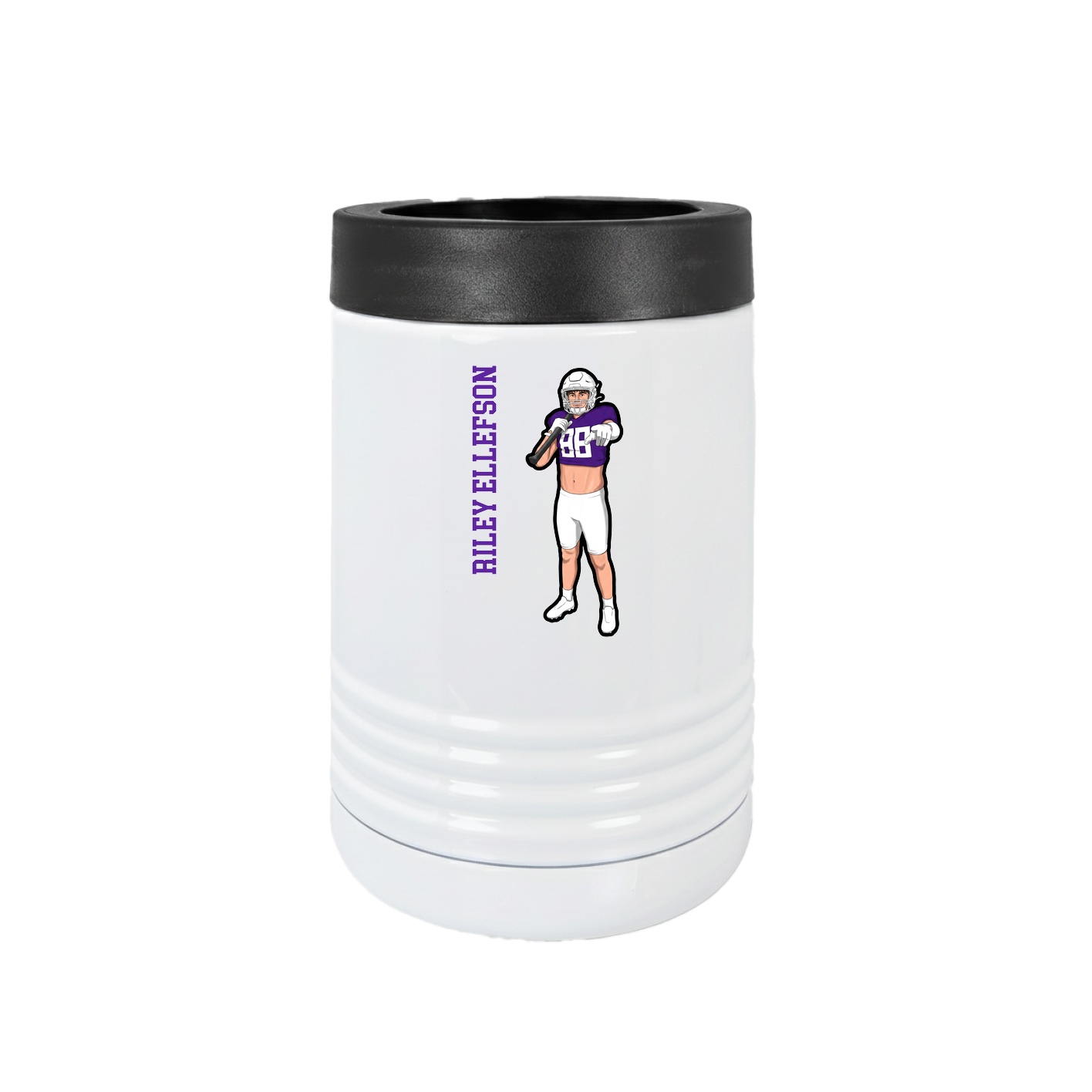 Beverage Holder — Name Vertical in White