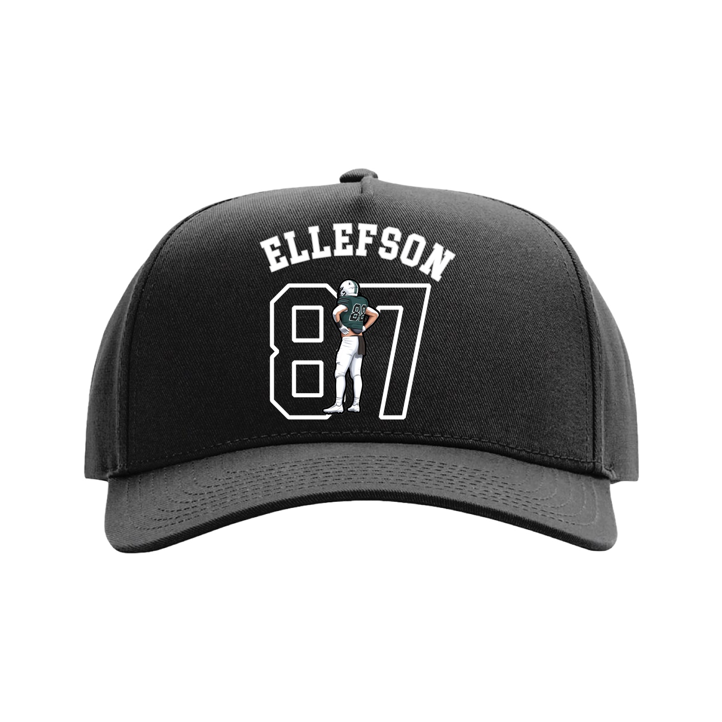 Full Fabric Five-Panel Champ Cap — Shirsey Arch in Black