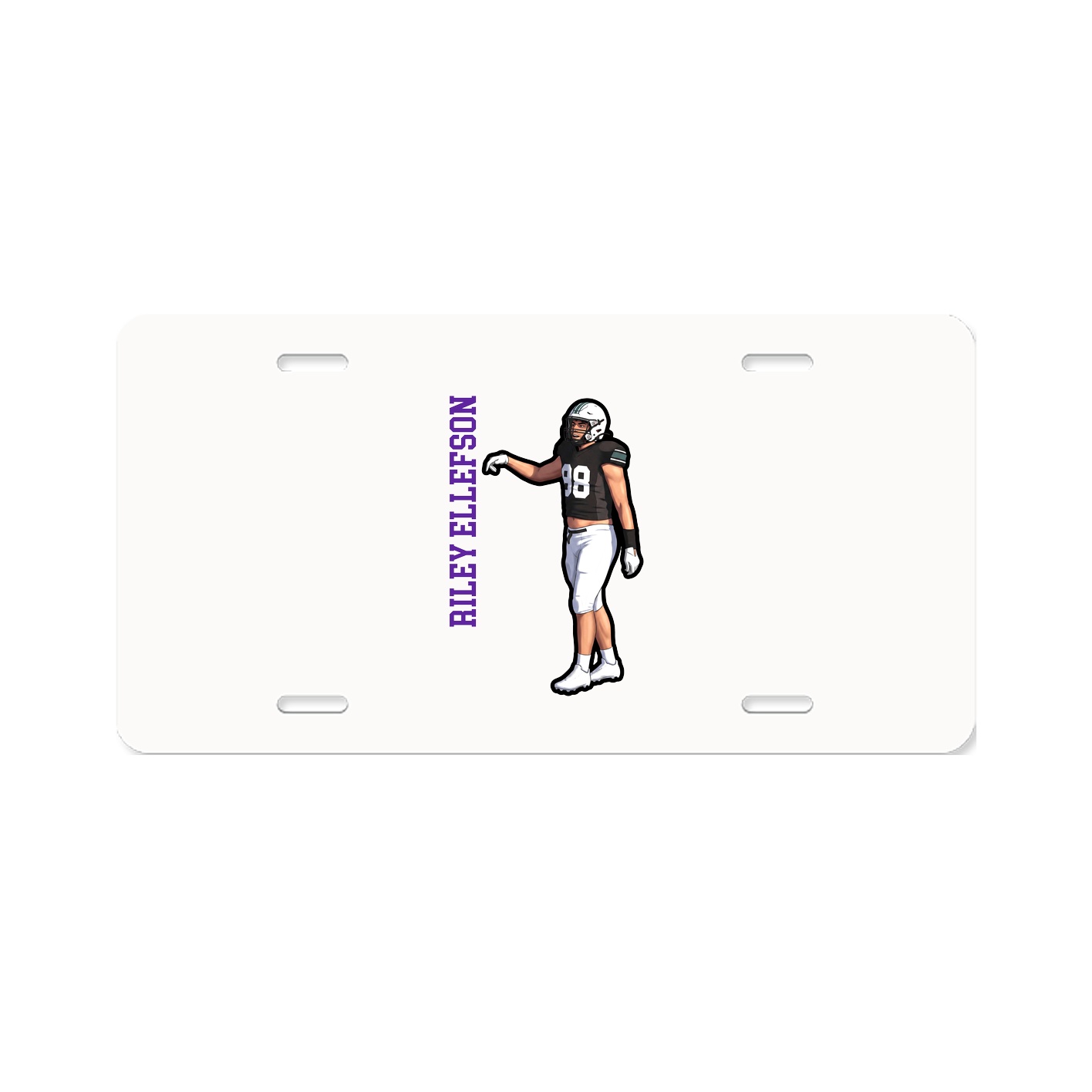 License Plate — Name Vertical in Classic