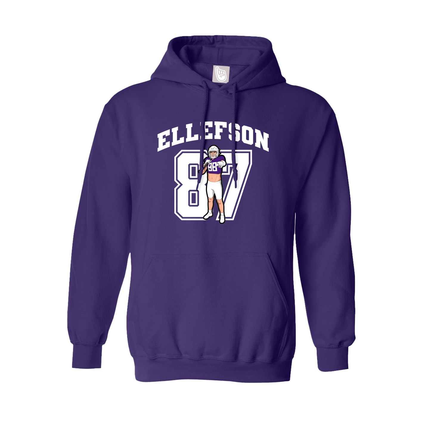 Youth Hoodie — Number in Purple