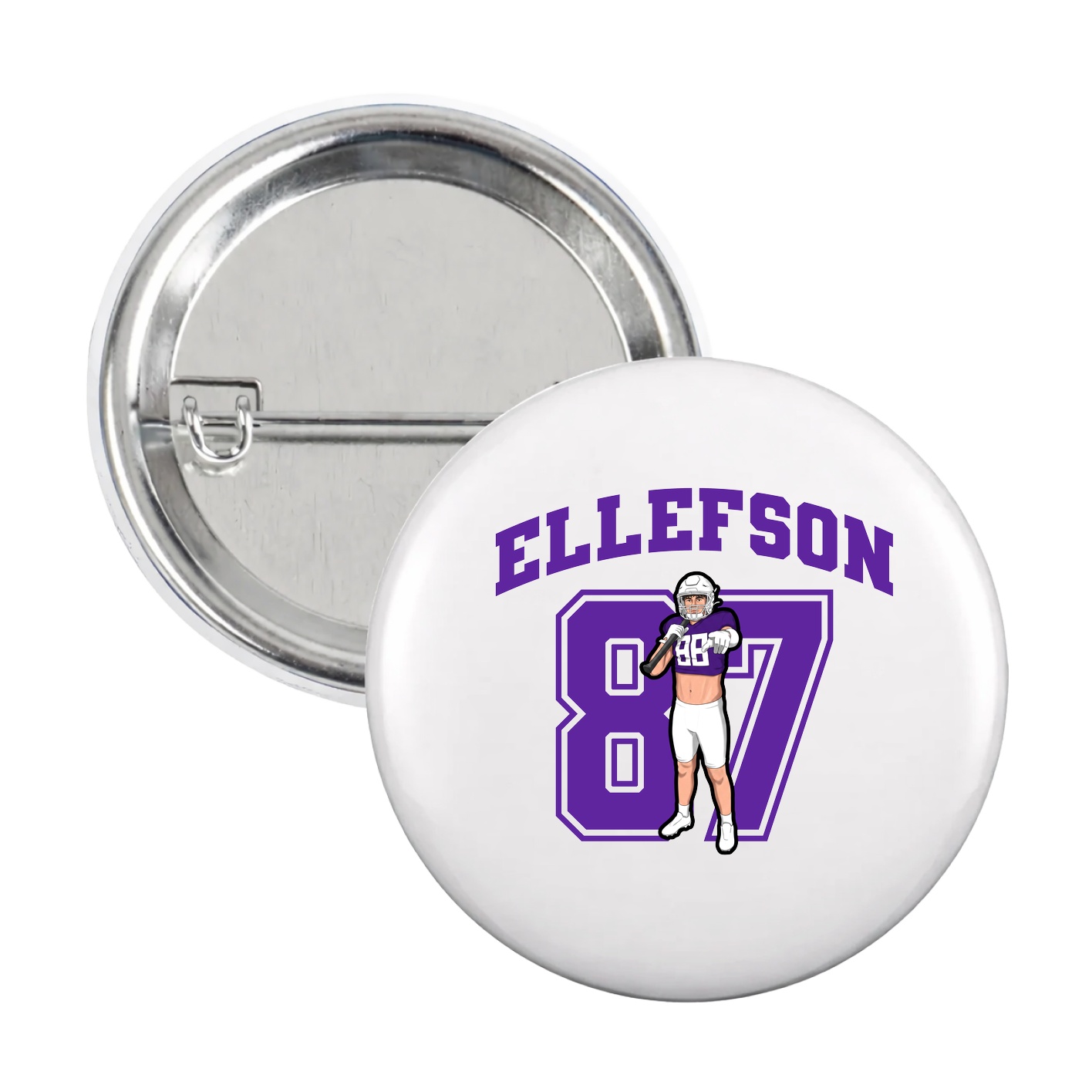Game Day Button — Number in White