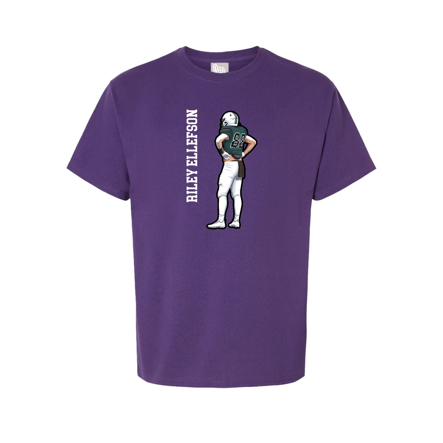 Youth Tee — Name Vertical in Purple