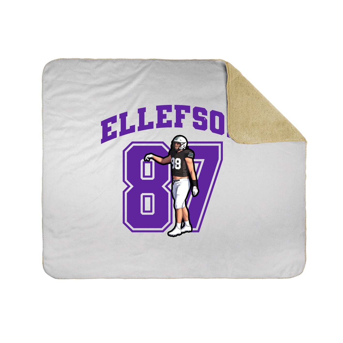 Throw Blanket — Number in White
