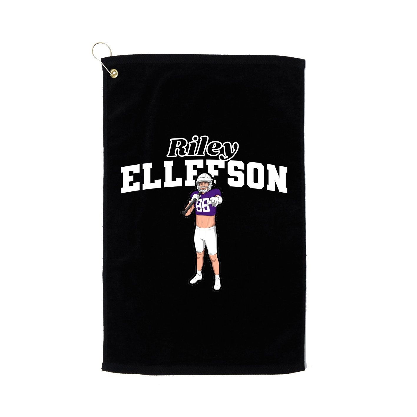 Golf Towel — Name Arch in Black