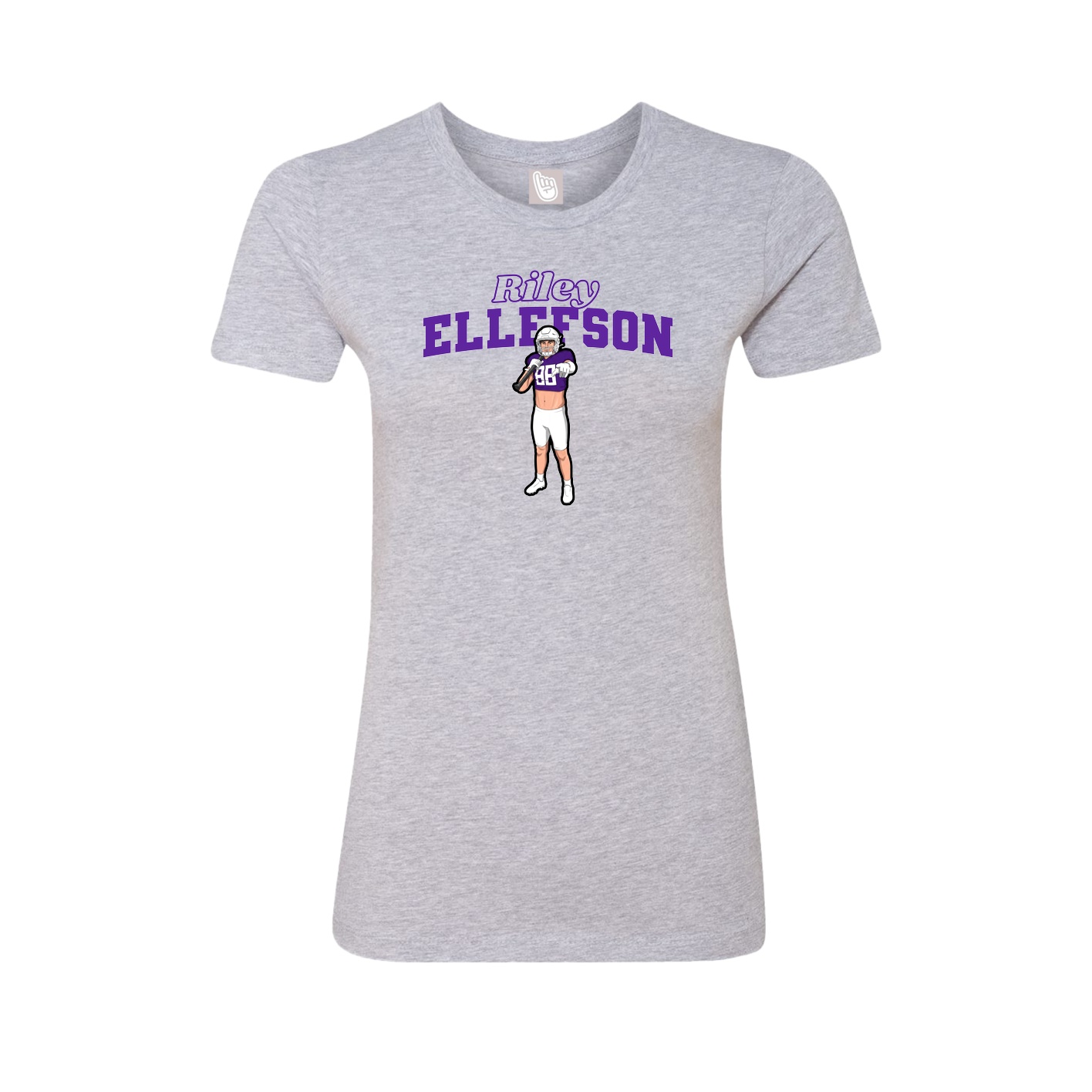 Fitted Women's Tee — Name Arch in Grey