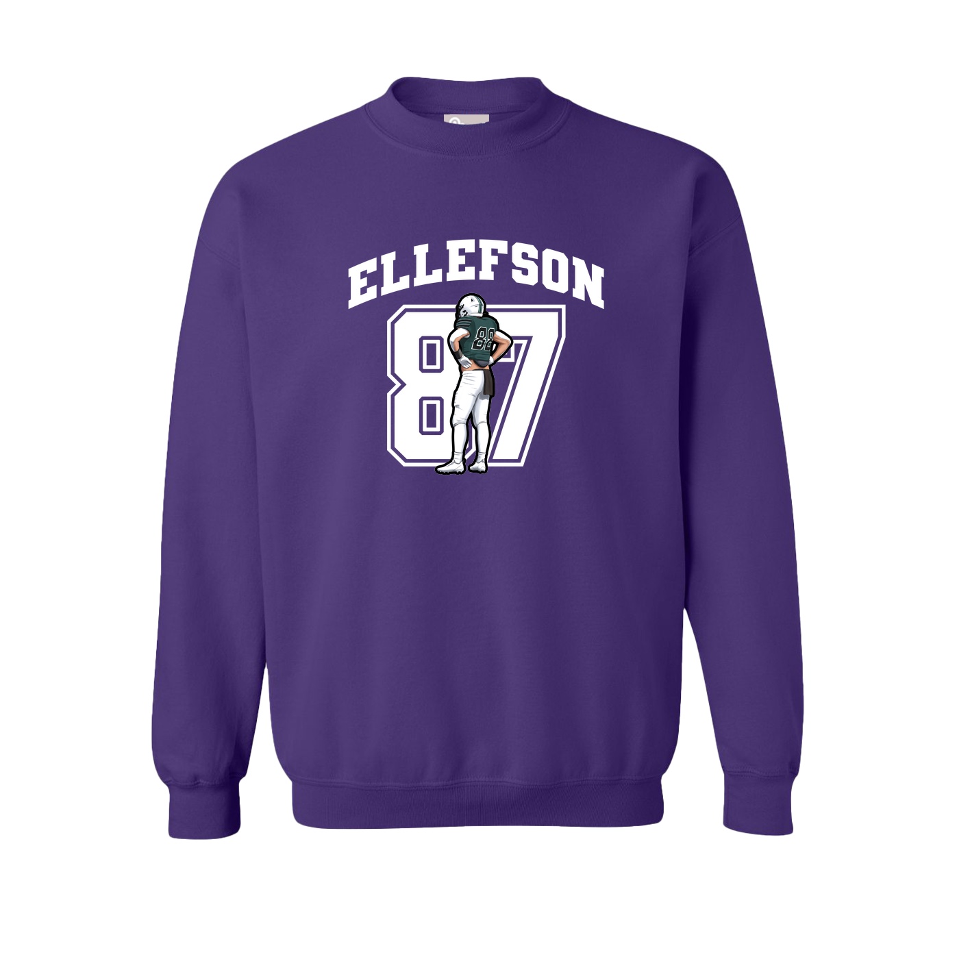 Fleece Crew — Number in Purple