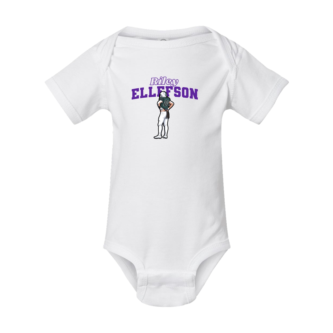 Baby Onesie — Name Arch in White