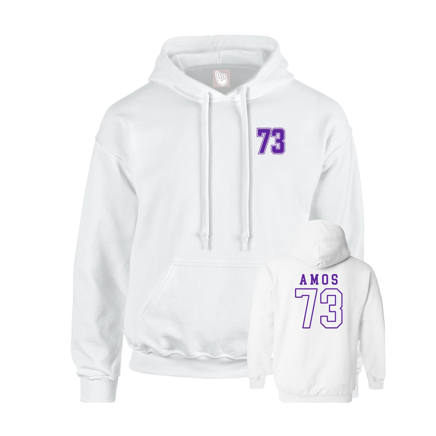Youth Hoodie — Chest Back in White