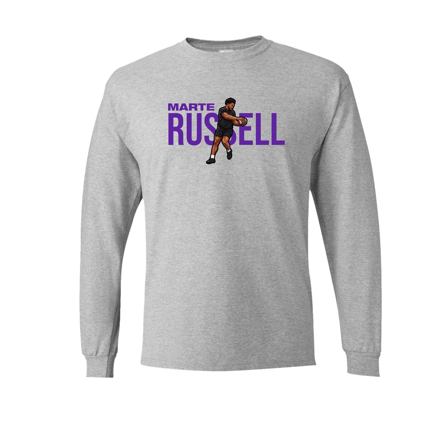 Long Sleeve Tee — Player Name in Grey