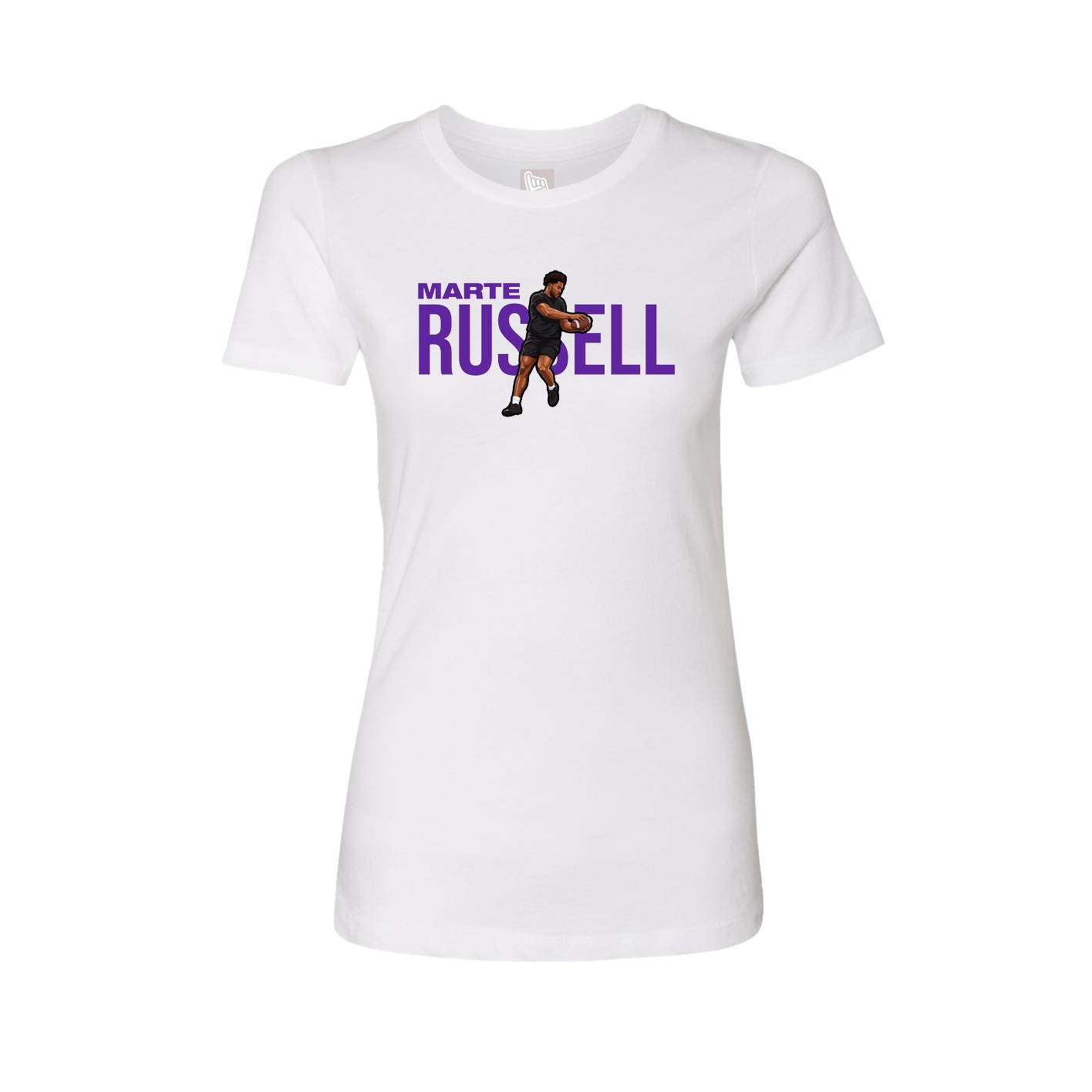 Fitted Women's Tee — Player Name in White