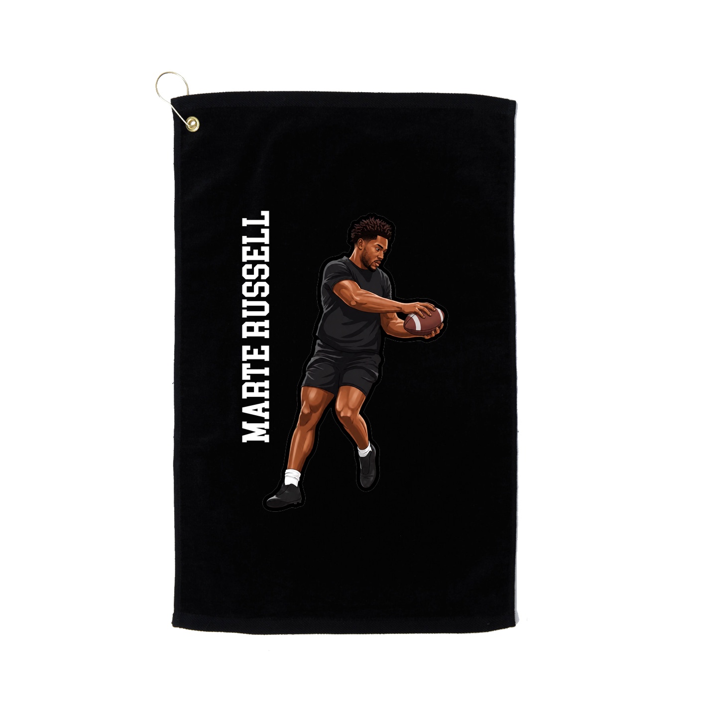 Golf Towel — Name Vertical in Black