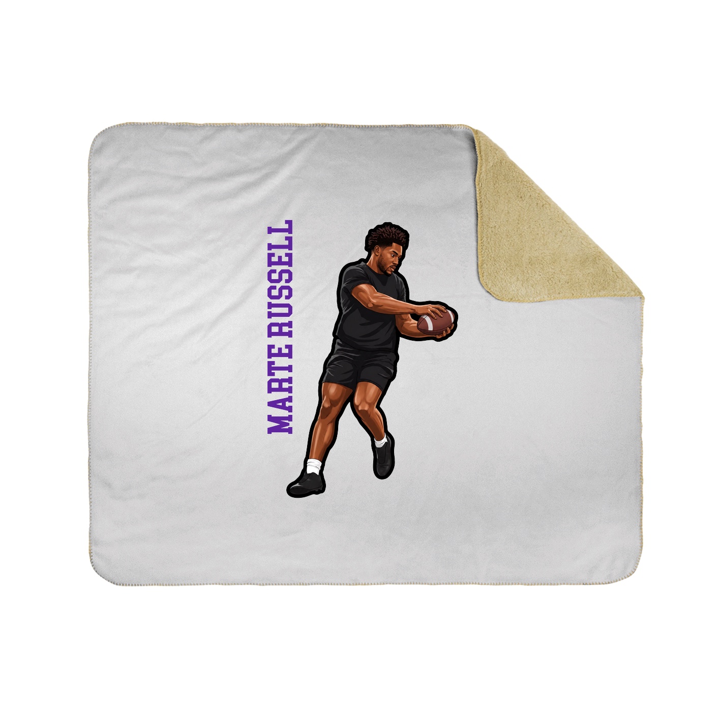 Throw Blanket — Name Vertical in White