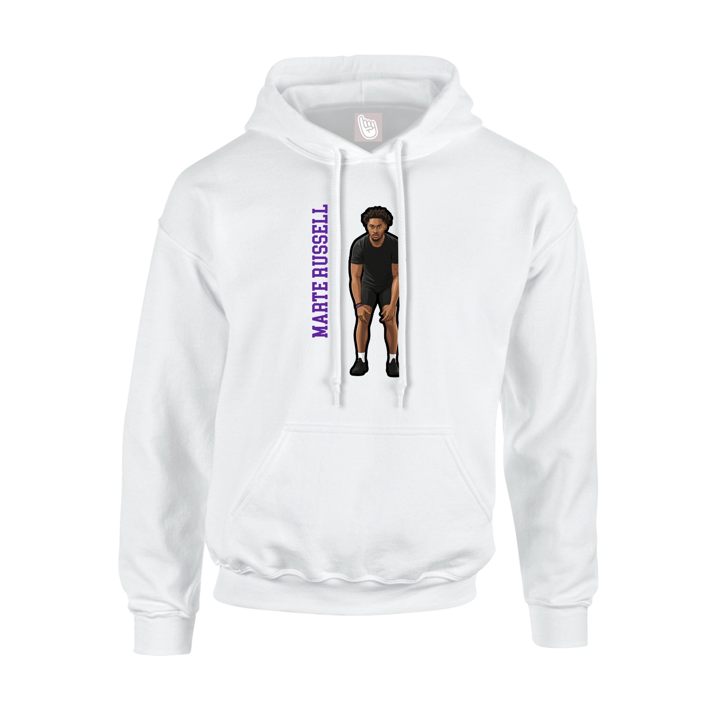Youth Hoodie — Name Vertical in White