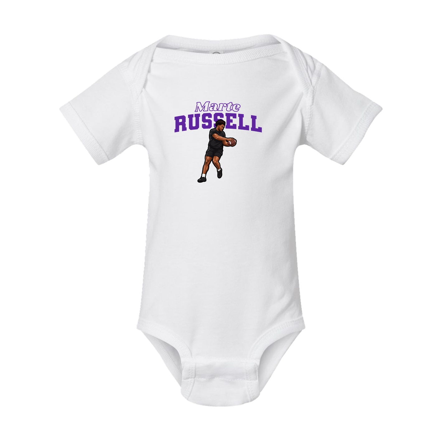 Baby Onesie — Name Arch in White