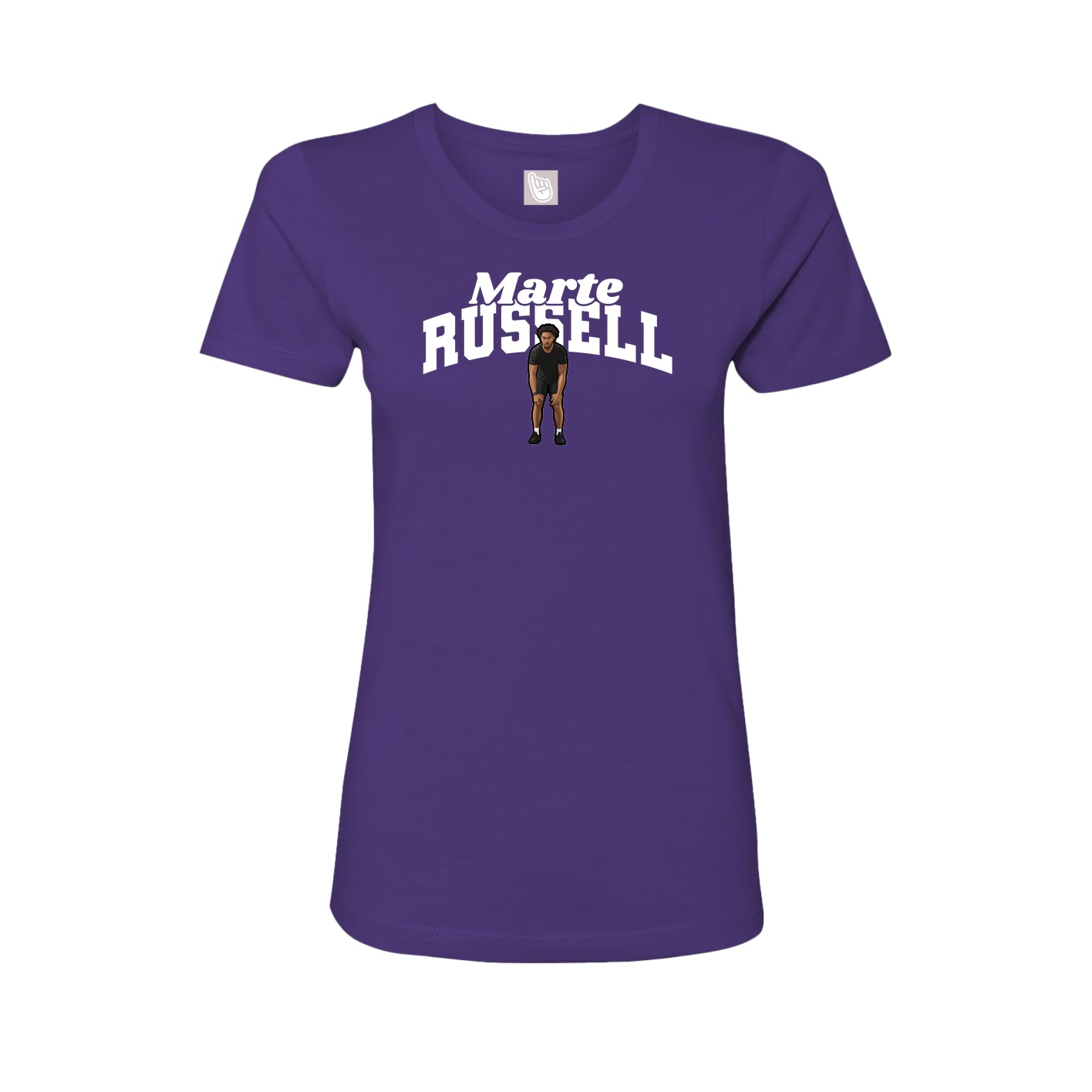 Fitted Women's Tee — Signature Arch in Purple