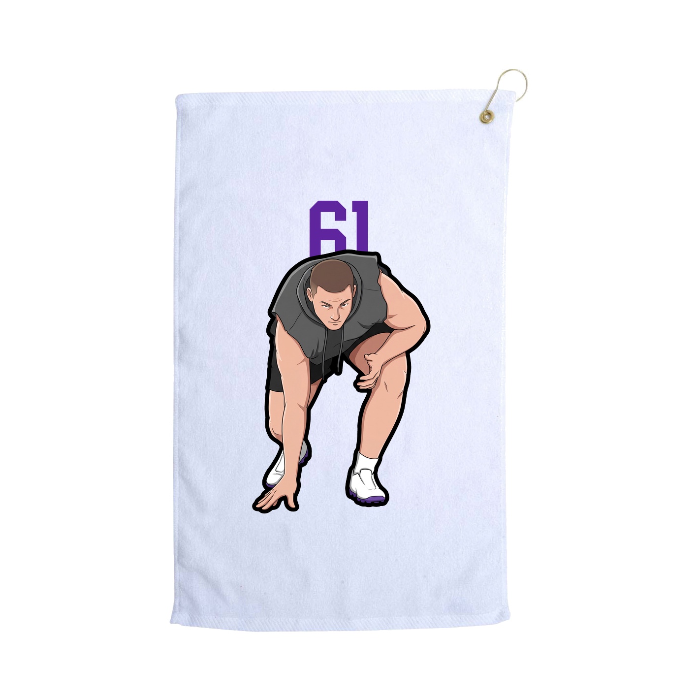Golf Towel — Number Top in White