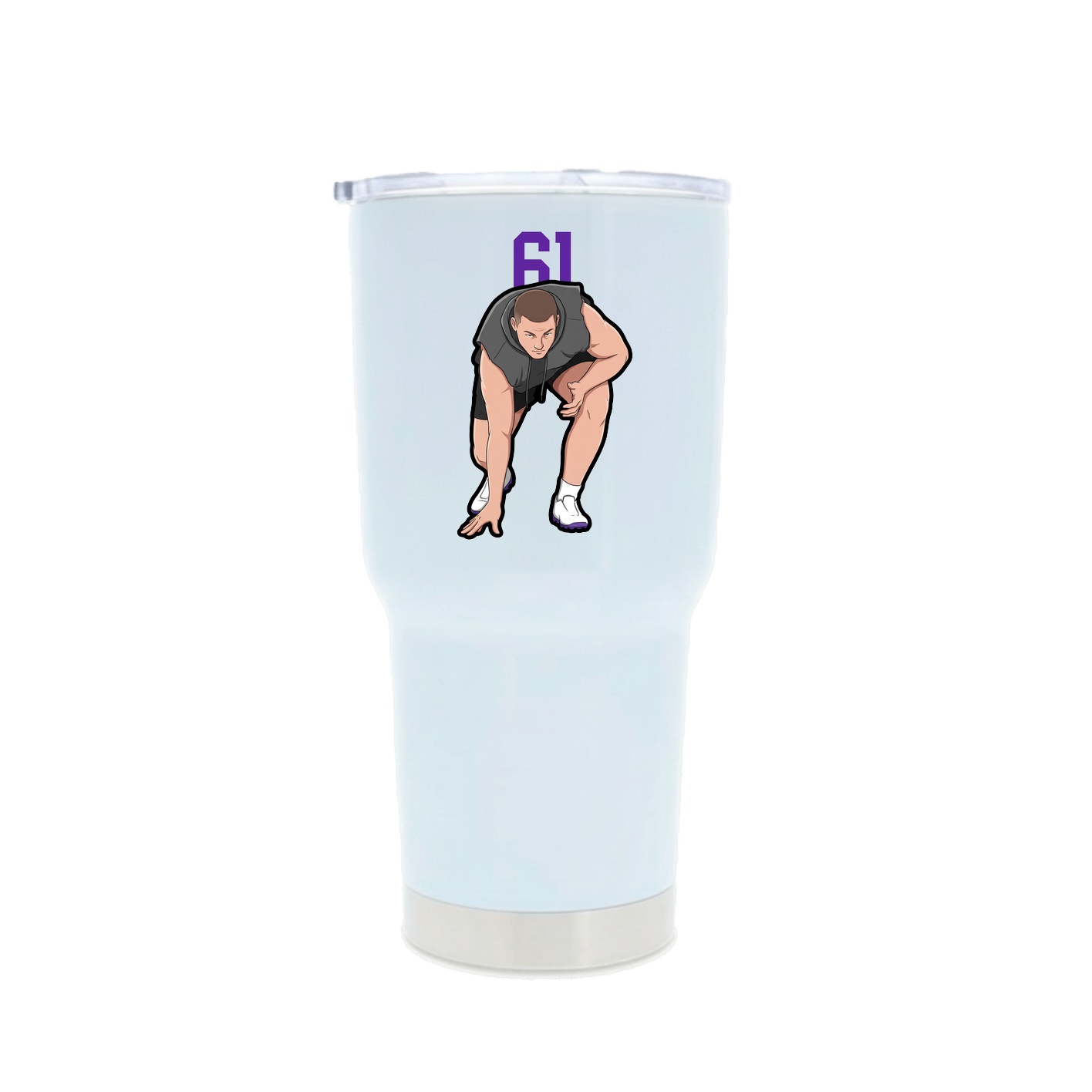 30oz Stainless Steel Tumbler — Number Top in White
