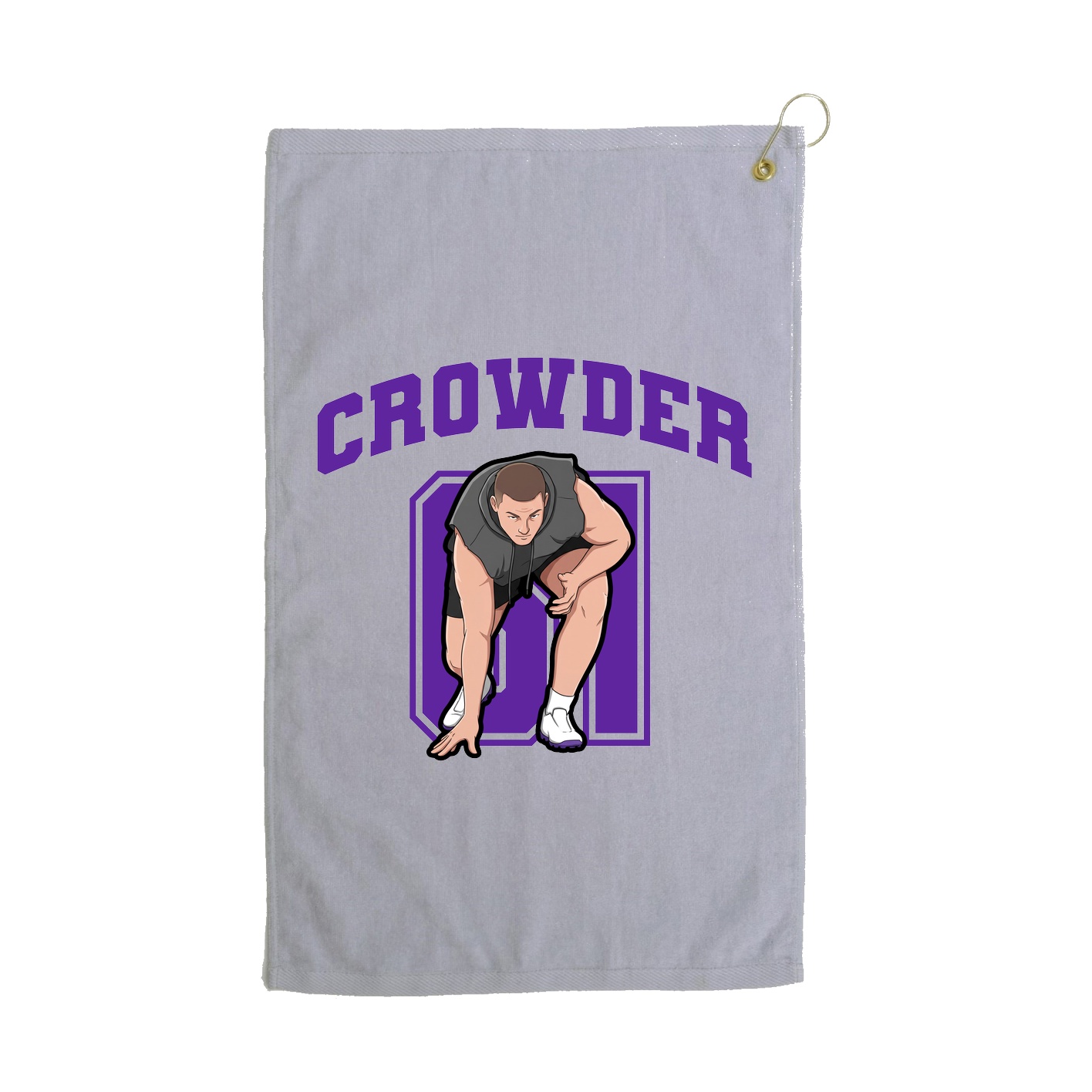 Golf Towel — Number in Grey