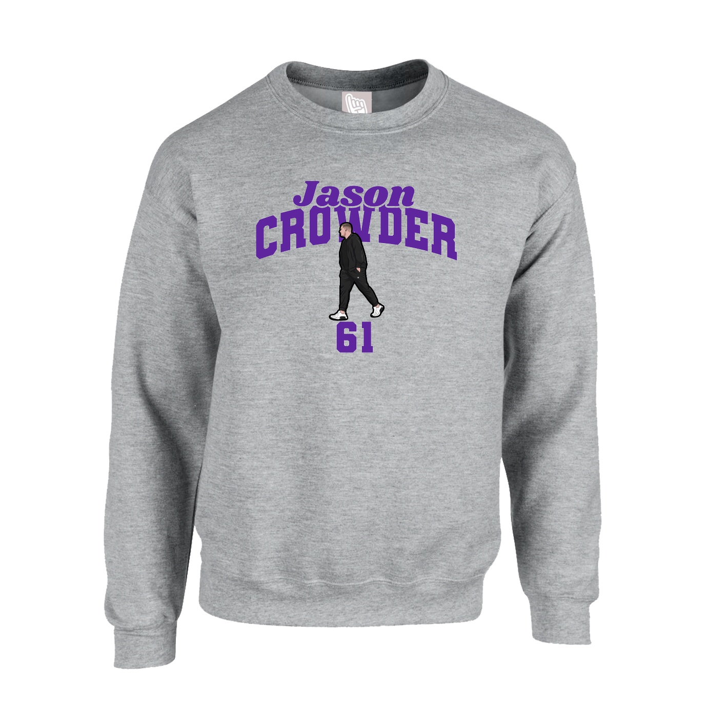 Fleece Crew — Signature Arch in Grey