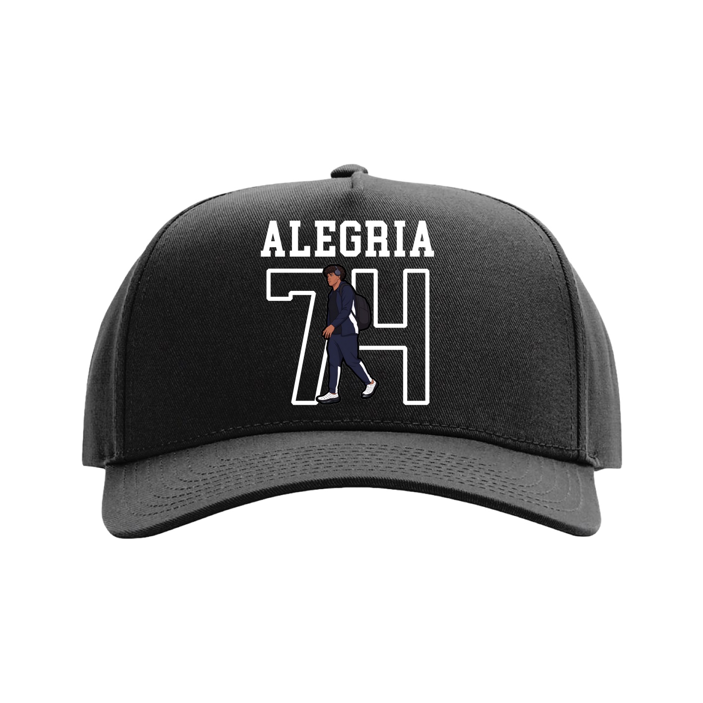 Full Fabric Five-Panel Champ Cap — Shirsey in Black
