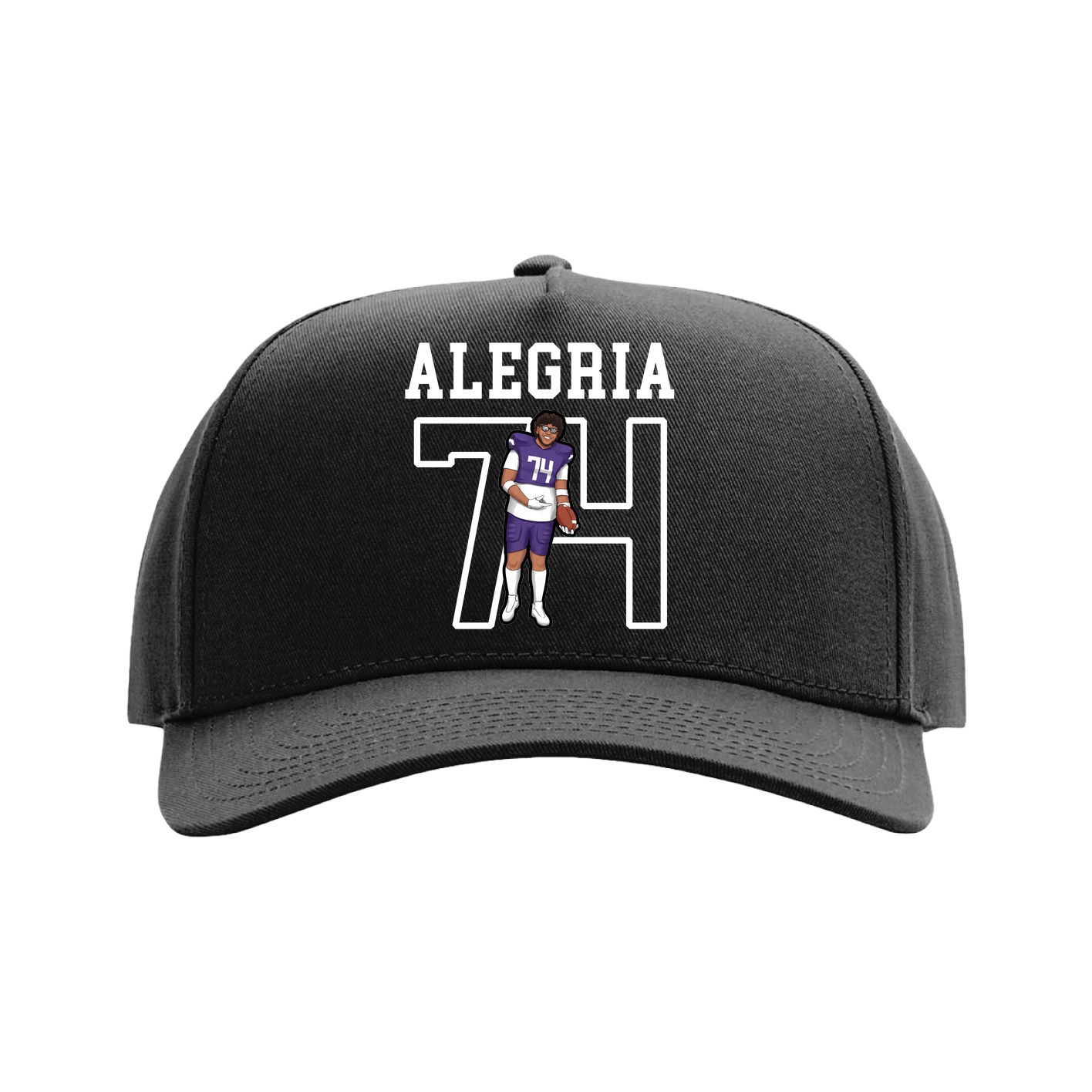 Full Fabric Five-Panel Champ Cap — Shirsey in Black