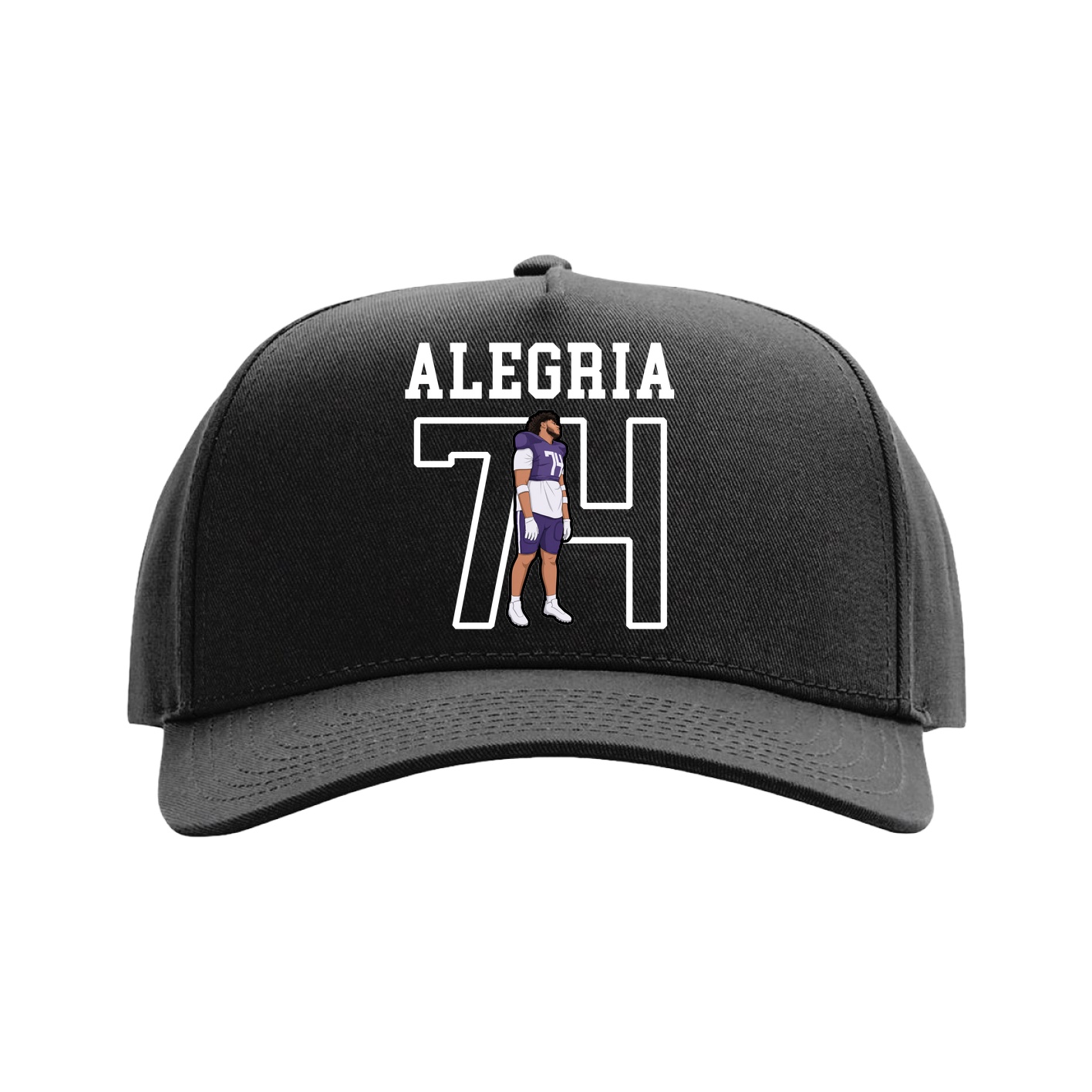 Full Fabric Five-Panel Champ Cap — Shirsey in Black