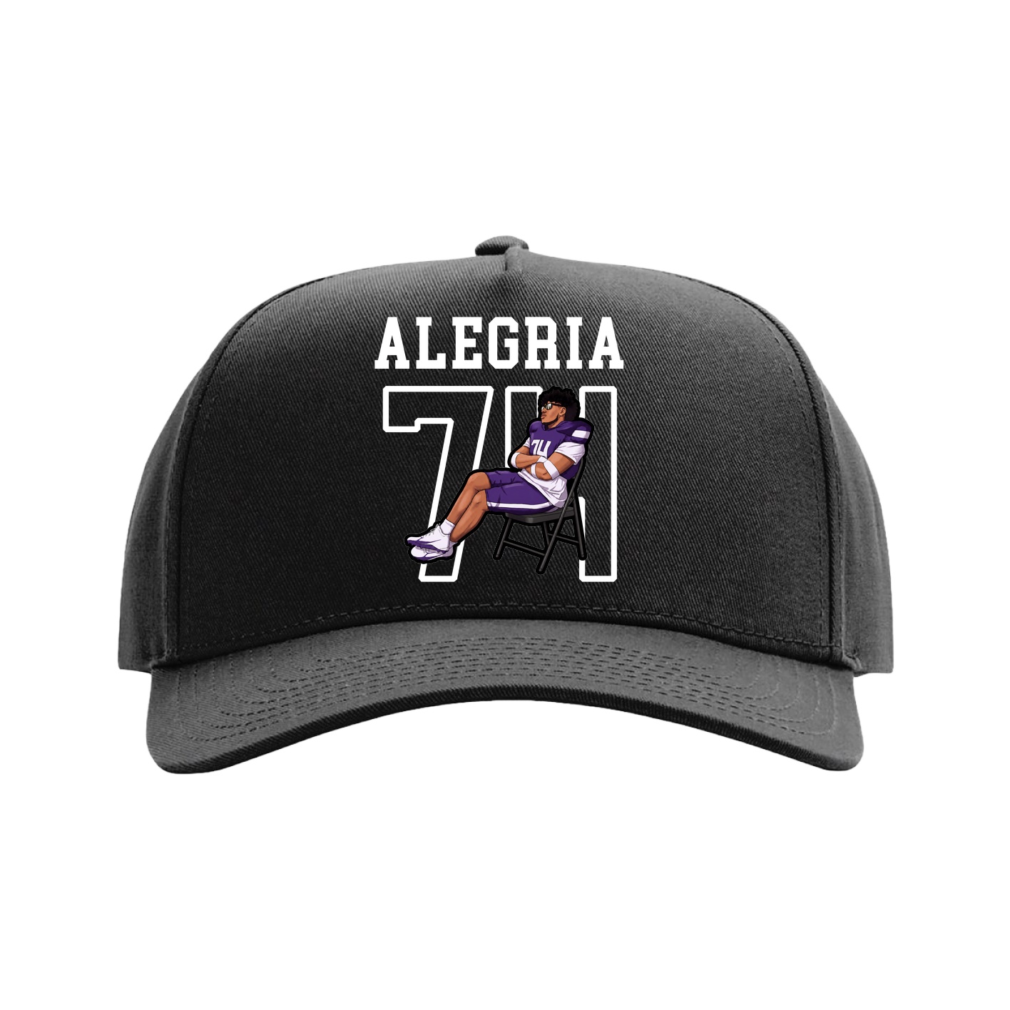 Full Fabric Five-Panel Champ Cap — Shirsey in Black