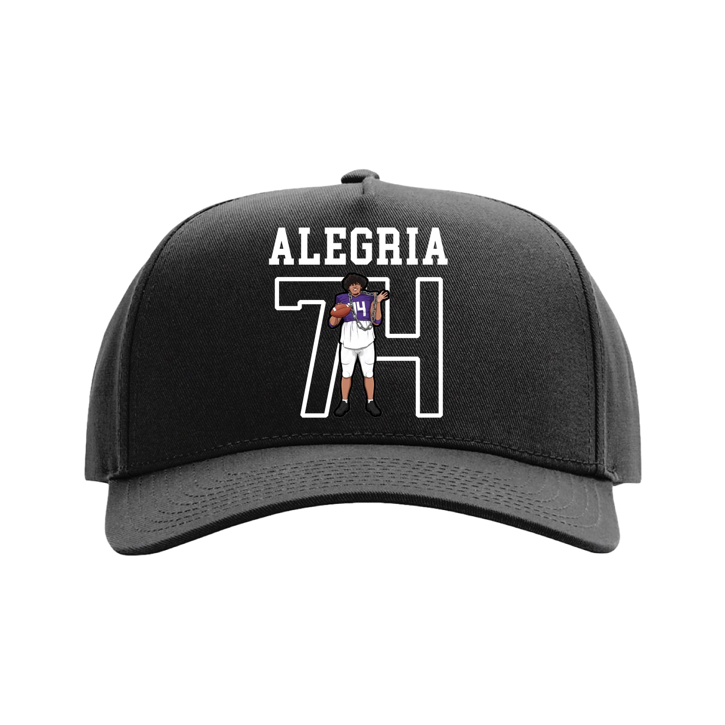 Full Fabric Five-Panel Champ Cap — Shirsey in Black