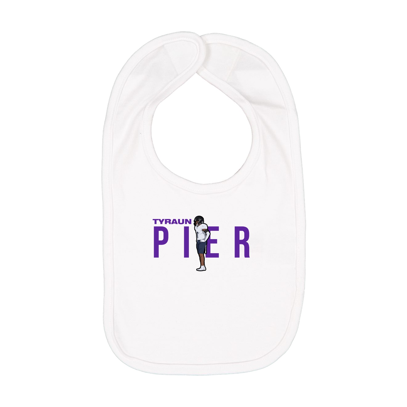 Infant Bib — Player Name in White