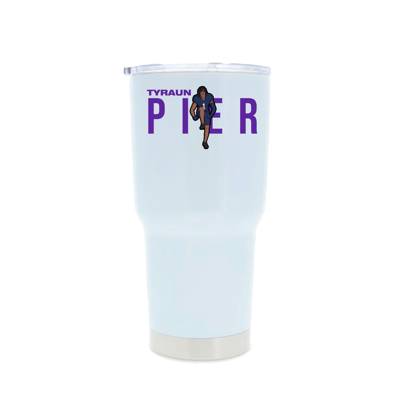 30oz Stainless Steel Tumbler — Player Name in White